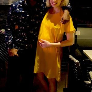 Mini dress with flutter sleeves and faux cape!